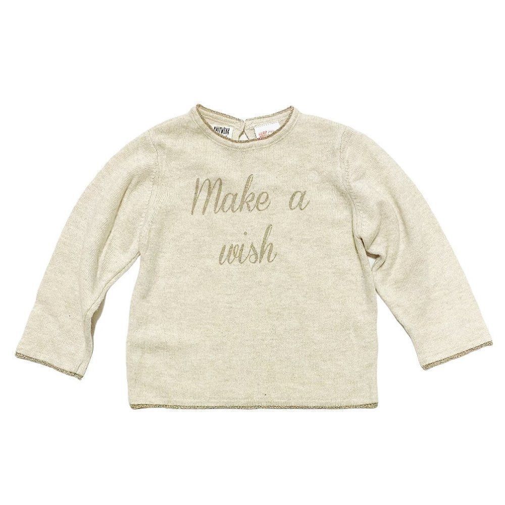 ZARA Beige Make A Wish Sparkly Knit Sweater